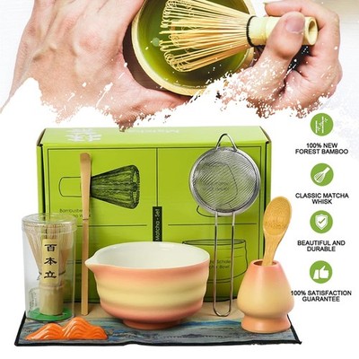 Matcha Besen Set 7-teiliges Matcha Tee Set mit Matcha Schneebesen, Matchaschale