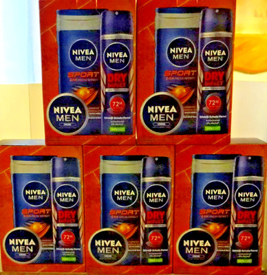 NIVEA MEN Geschenkset Sport Box Deospray Creme & Duschgel 5 Sets