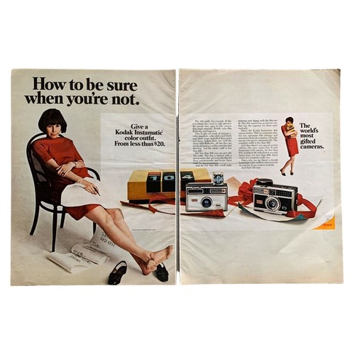 Kodak Instamatic Cameras 2 Page Vintage Magazine Print Ad 1967 - 第 1/3 張圖片