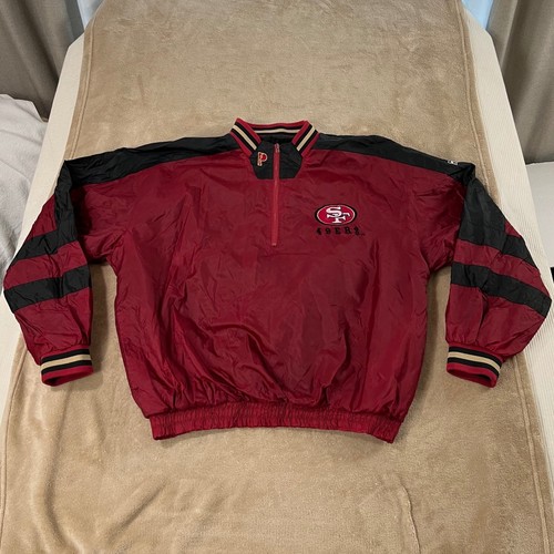 Vntge 90s San Francisco 49ers NFL Pro Player Jacket mens size XL red/black - Picture 1 of 13