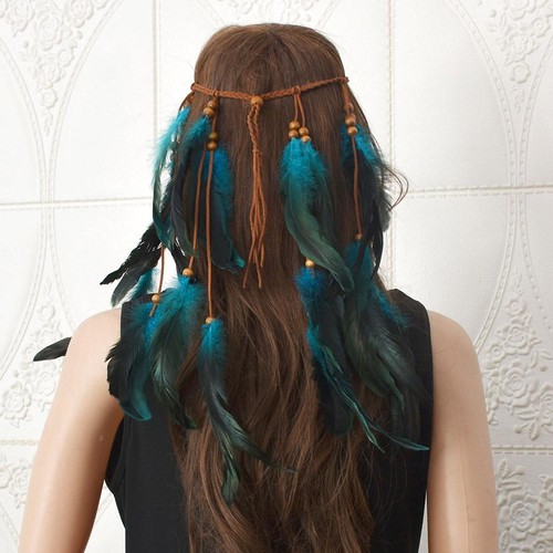 Feather Headband, New Retro Bohemian Long Tassel Women's Headwear A1K3 P1M3 - Picture 12 of 21
