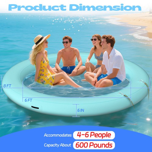 8FT Sunchill Float Ring Large Water Trampoline for Lake Floating Docks for Lakes - Picture 3 of 8