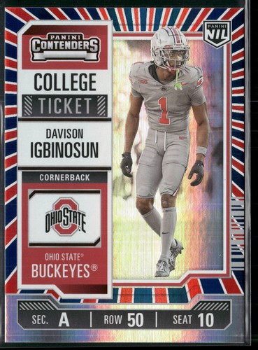 2025 Panini Ohio State University #4 Davison Igbinosun Red White and Blue - Bild 1 von 2