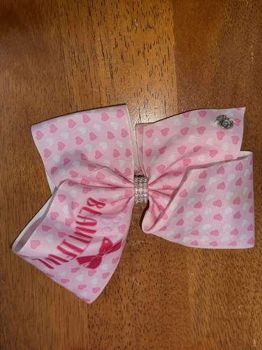 Jojo Bows Dance/Cheer - White & Pink “Beautiful” written & Swirled Pink set of 2 - Picture 9 of 20