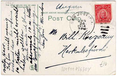 Philippines US 1914 picture postcard PPC Cebu Ships SAN JOSE to Hungary - 第 3/3 張圖片