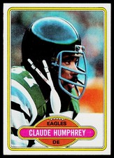 Claude Humphrey, 1980 Topps, #459, Philadelphia Eagles,