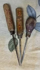 Lot of 3 Vintage Antique Early 1900s? Ice Picks w/ Brown Wood Handles~Coca Cola!