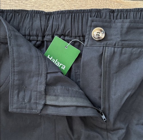 NWT Halara Pants Women's Medium Black Jogger Zipper Pocket Cotton Casual Comfort - Picture 4 of 7