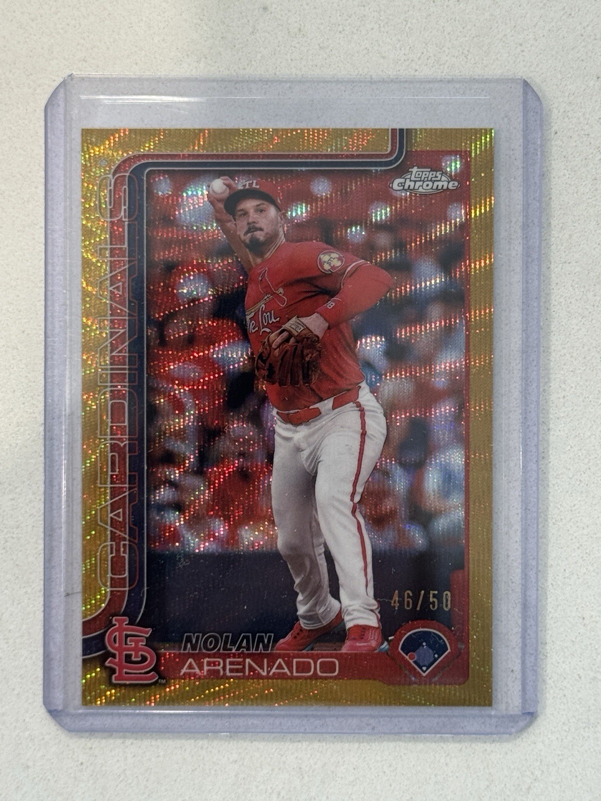 NOLAN ARENADO GOLD WAVE /50 - 2025 Topps Chrome - Cardinals Legend