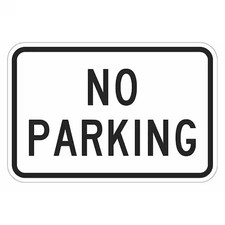 LYLE T1-2877-HI_18x12 No Parking Sign, 18" W, 12" H, English, Aluminum, White