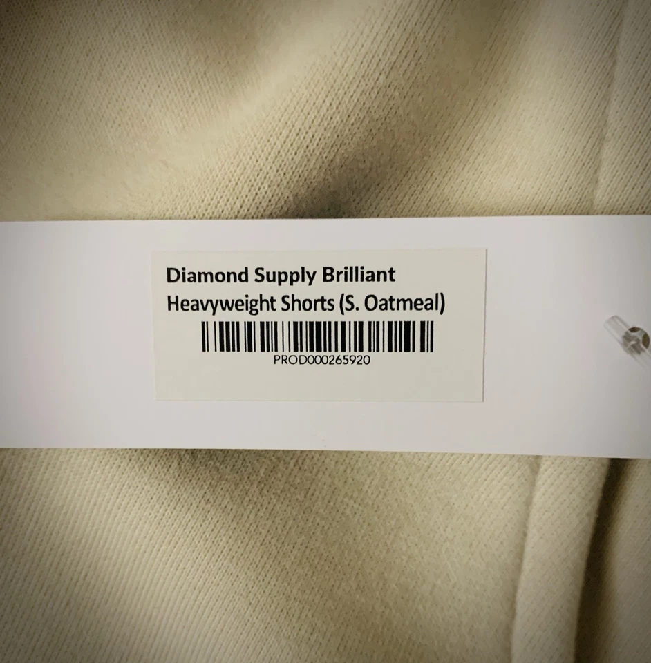 Diamond Supply Brilliant Heavyweight Shorts (S. Oatmeal) Brand New With Tags - Image 3 of 3