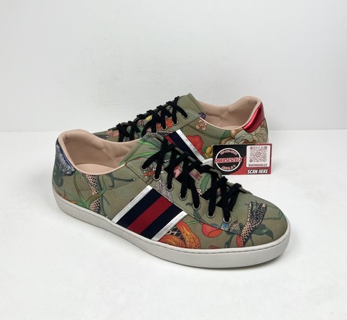Size 11.5US - Gucci Ace Floral Snake Print Sneakers🐍 Lightly Worn/Retail $750!