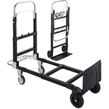 Foldable 2-in-1 Hand Truck Dolly Cart 500 Lbs Capacity for Moving Luggage