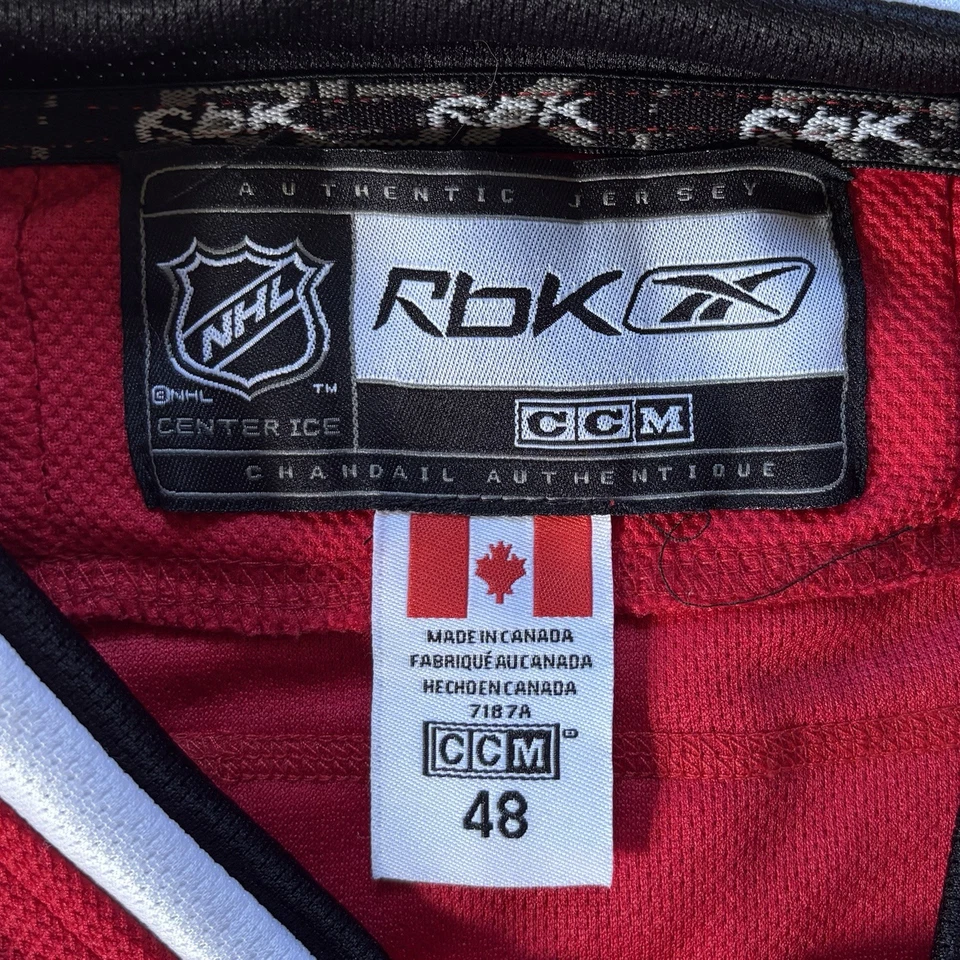 Jersey de hockey Reebok CCM Chicago Blackhawks Richards suéter cosido para hombre 48/L Foto 3 de 4