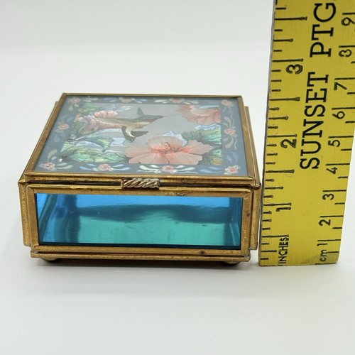 Vintage Enesco 1993 Thomas Cathy Art Hummingbird Trinket Box - Picture 12 of 12