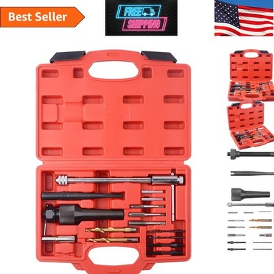 Portable 16-Piece Glow Plug Extraction Toolset - Strong & Corrosion-Resistant