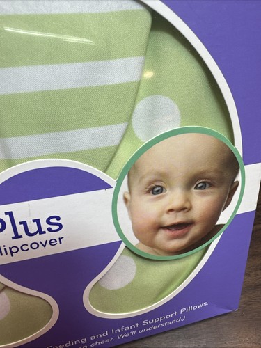 Boppy Classic Plus Polka Dot Stripe Green Slipcover NIB Cover Only - Picture 5 of 9