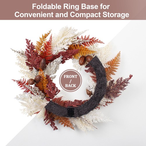 WILLIATA Fall Wreaths for Front Door, 24 Inch Artificial Outdoor Fall Wreath ... - Picture 6 of 8