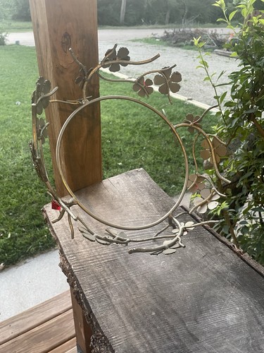Round metal centerpiece floral 9.5”D For Bowl Basket Flowers Deserts Table Decor - Picture 7 of 13