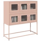 Sideboard Pink Cold-Rolled Steel 100.5x39x107 cm Modern Metal Storage IdealHome