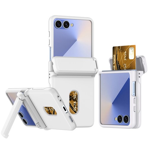 for Samsung Galaxy Z Flip 7/6/5 Card Holder Kickstand PC Shockproof Hinge Case - Picture 16 of 64