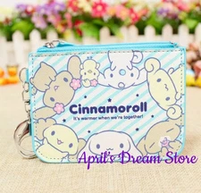 Cinnamoroll Family Circle ID Cardholder Coin Purse Keychain Wallet