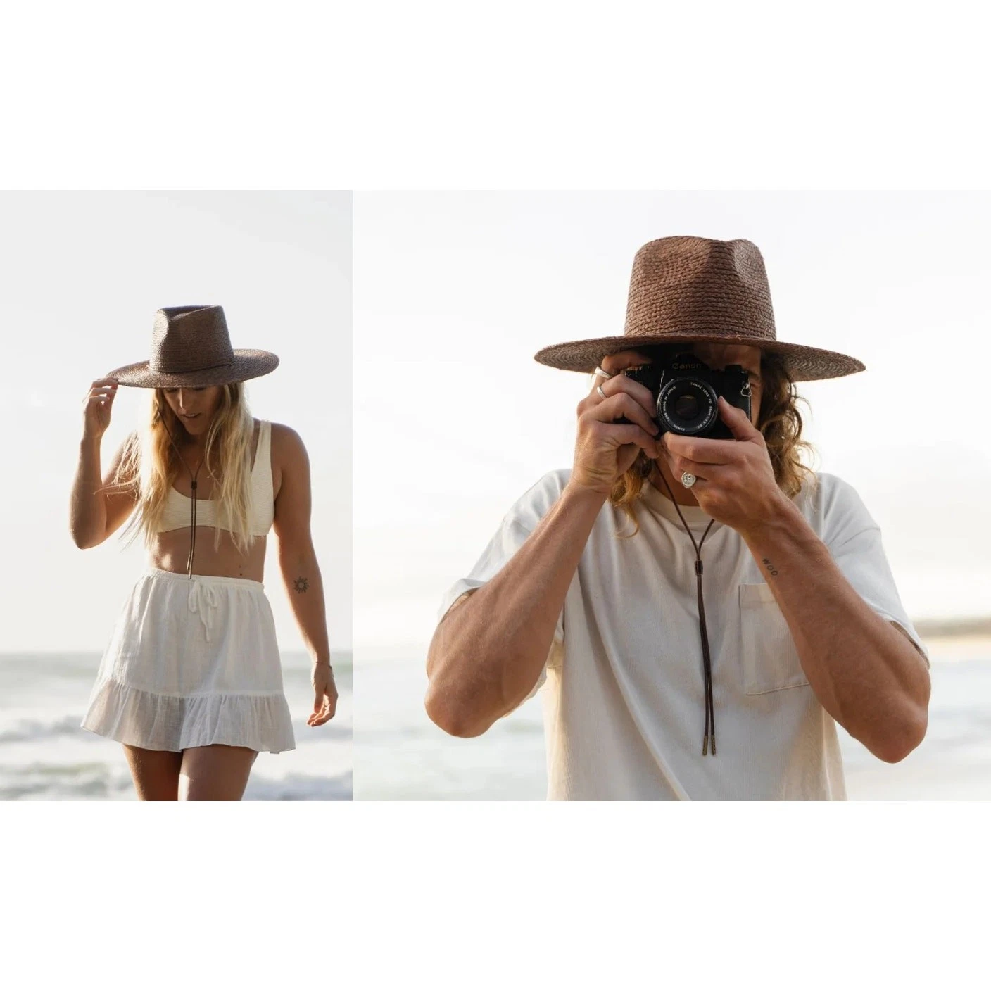 Will+Bear Austin Brown | Brown Straw Wide Brim Hat size LARGE-with flaw
