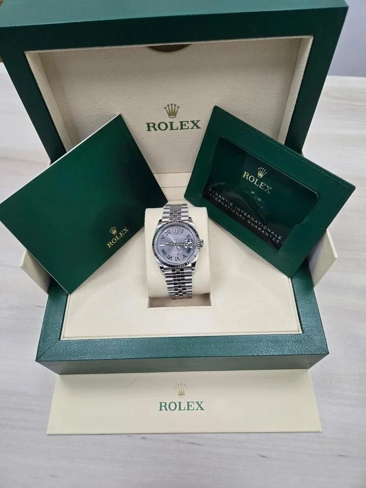 Rolex Datejust Wimbledon 2024 36 mm oro blanco bisel estriado Jubilee - 126234 Foto 3 de 4