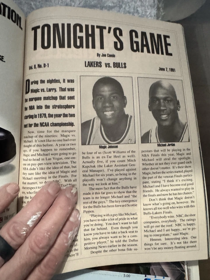 1991 Hoop Program NBA Playoff Finals- Michael Jordan’s 1st NBA Championship  - Image 3 of 4