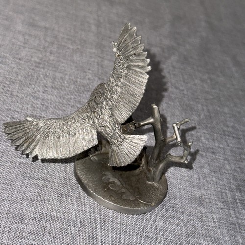 Vintage Hudson Pewter Flying Owl 1970’s 4.5” - Picture 6 of 11