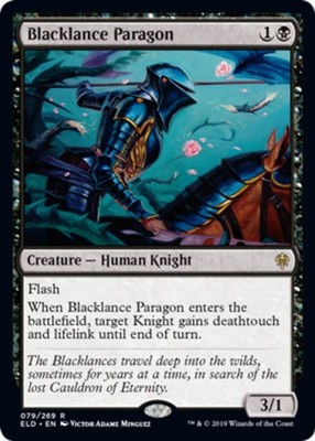 x1 Blacklance Paragon - Foil R MTG Throne of Eldraine M/NM, English
