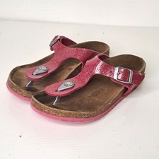 Birkenstock Gizeh Pink Cosmic Glitter Sandals Youth Girls Sz EU 31 Narrow