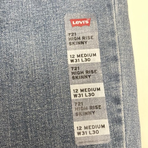 Levi Strauss 721 High Rise Skinny Ankle , Women's Size 12 W31 (W30), Blue Denim - Picture 7 of 16
