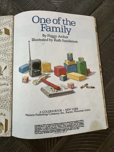 RARE 1983 Little Golden Book One of the Family by Peggy Archer “C” Print - Picture 3 of 9