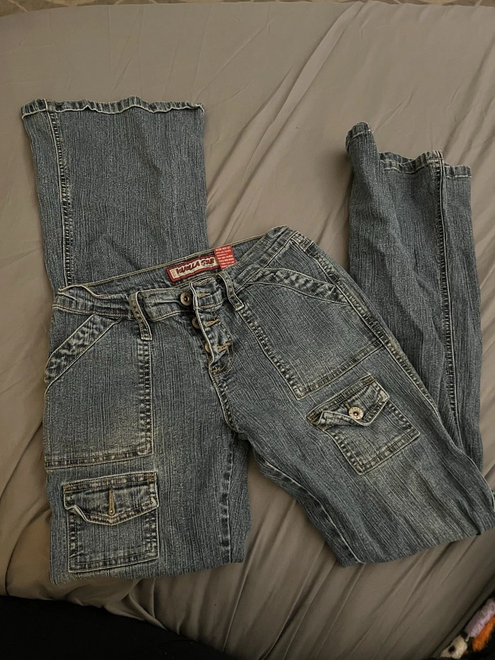 Vaqueros acampanados vintage mujer y2k cool estrella vainilla talla 0 Foto 2 de 4