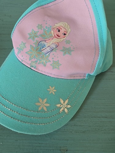 Frozen Elsa Baseball Cap Disney Girl's Youth Hook Loop Small Aqua & Lavender Hat - Picture 6 of 6