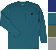 Dickies Men's Performance Shirt Long Sleeve Pocket Tee Relaxed Moisture Wicking