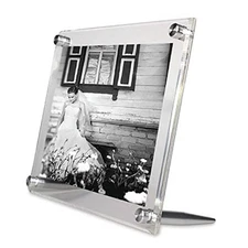 5x7" Clear UV Grade Acrylic Tabletop Floating 5x7-Inch Art & Photos Silver