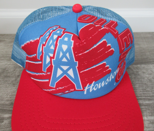 Houston Oilers Vintage New Era Snapback Hat Adjustable Mesh Trucker NFL - Picture 4 of 9
