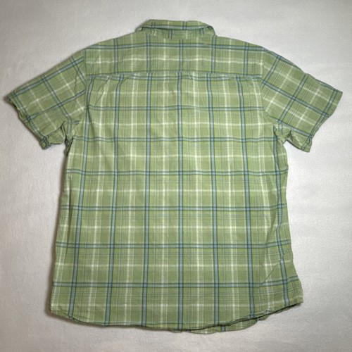 Camisa Columbia Para Hombre Grande Manga Corta Cuadros Verde Botón Bolsillo Frontal - Imagen 7 de 9