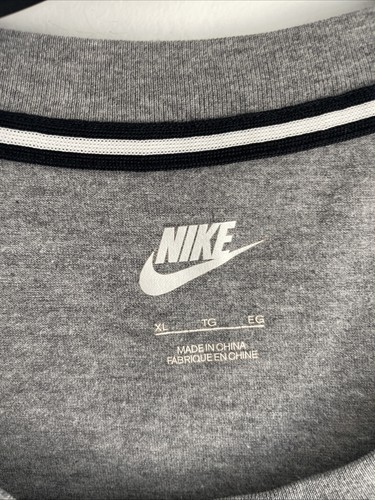 Nike Hombre XL Gris Camiseta Manga Larga Algodón Bolsillo Camiseta X11 - Imagen 4 de 4