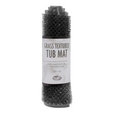 Home Expressions Grass Textured PVC Bath Tub Mat 25" X 14" Smoke Grey