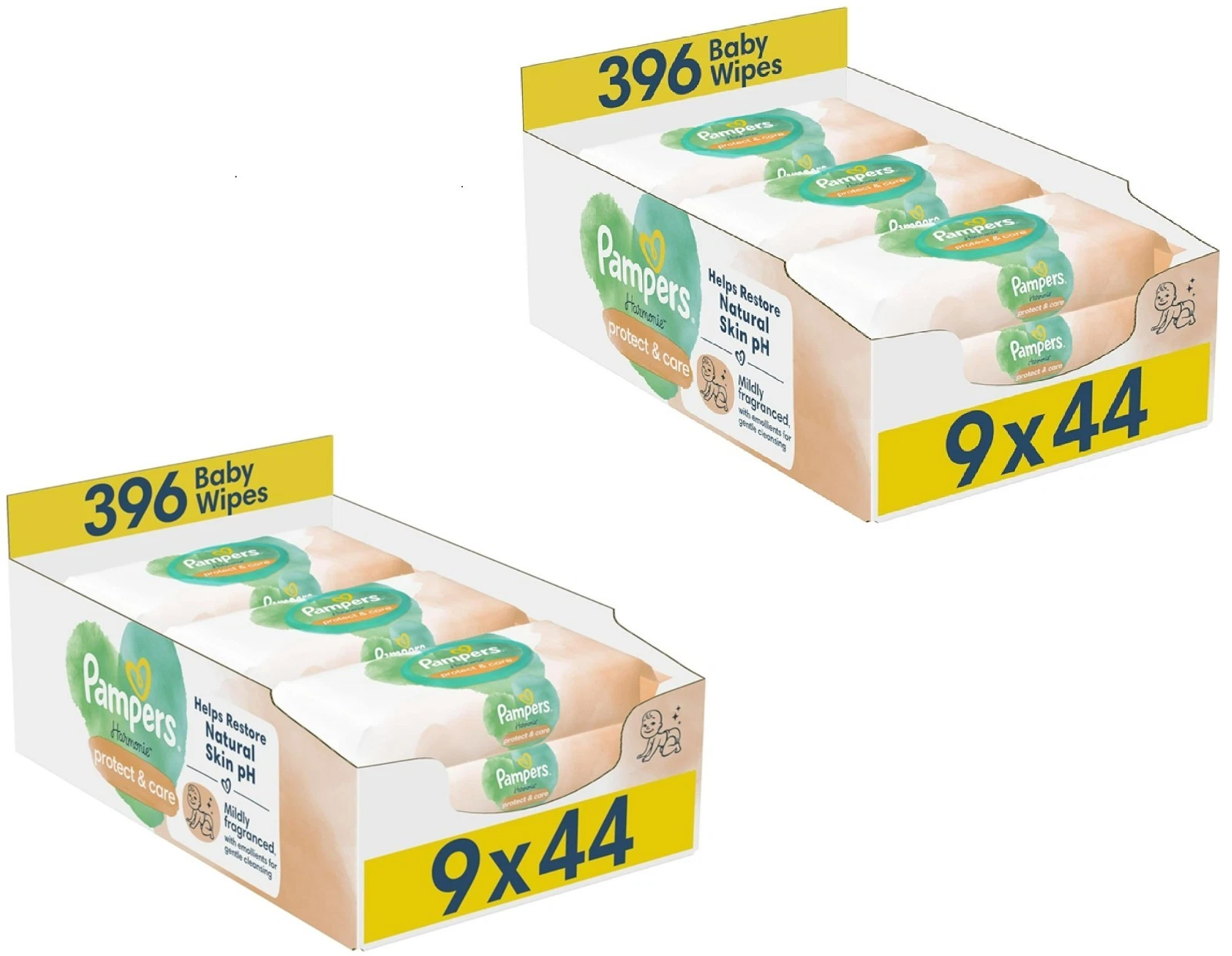 Pampers Harmonie Protect & Care Baby Wipes Plastic Free 18 Packs of 44 Wipes
Opens in a new window o