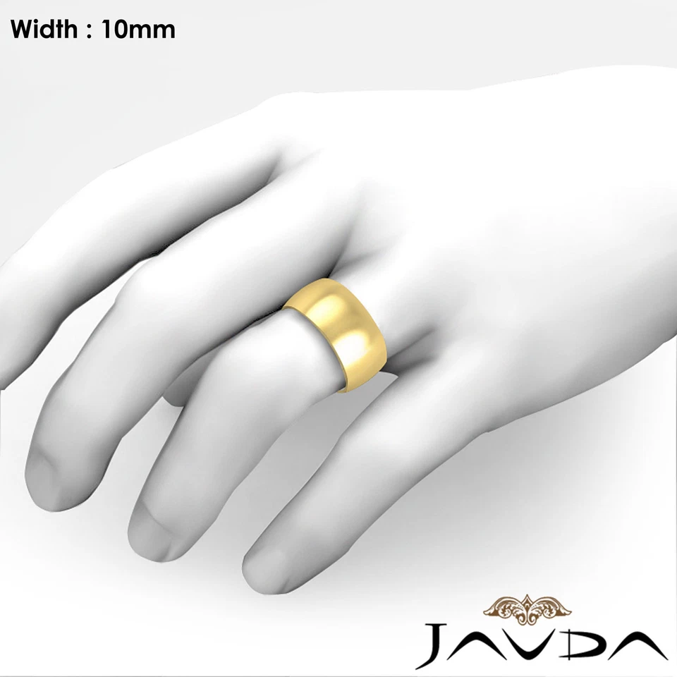 Anillo sólido con cúpula de boda para mujer 10 mm oro amarillo de 18 k 9,1 gm talla 4 - 4,75 Foto 3 de 4