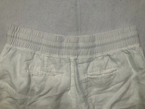 Athleta Cabo Linen 4" Shorts White Elastic Waist Drawstring 405722 Women's 16 - Picture 4 of 7