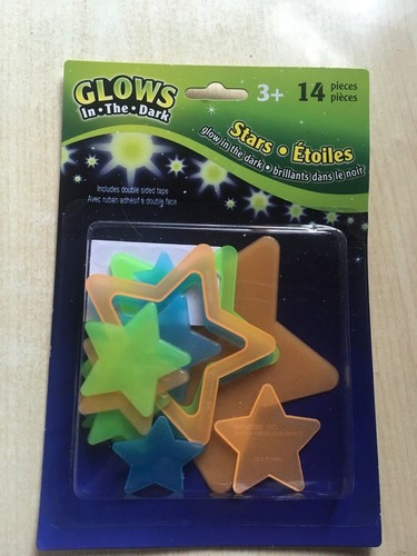 BNIP New Pack of Glow in the Dark Stars - 14 Pieces - Various Sizes - Picture 1 of 3