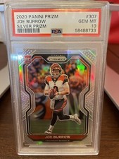 2020 Panini Prizm JOE BURROW Rookie Silver Prizm PSA 10 Gem Mint Bengals