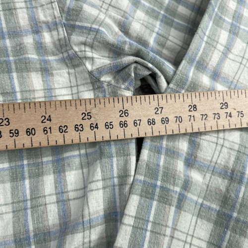 LL Bean Shirt Mens XL Tall Green Plaid Sunwashed Canvas Traditional Fit Workwear - Picture 8 of 11