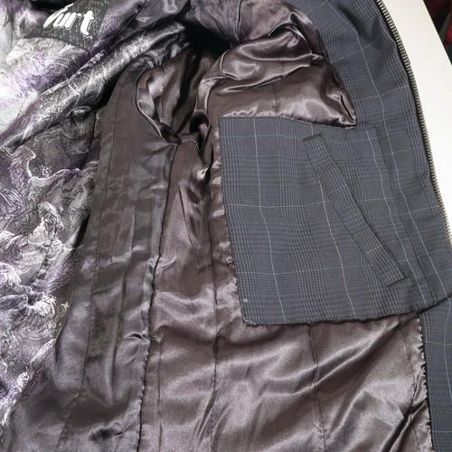 Vurt Black Gray Plaid Full Zip Vintage Skater Jacket Junior Boy's 14-16 Men's XS - Picture 7 of 8