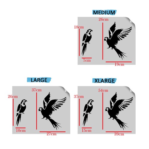 Papagei Vogel Schablone Wohndeko Wandbild Stoff Möbel Malerei ideale Schablonen - Bild 17 von 17